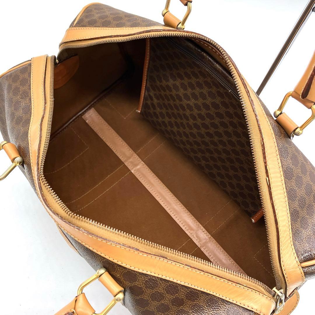 【CELINE】ボストンバッグ　旅行鞄　マカダム柄　PVC ダークブラウン