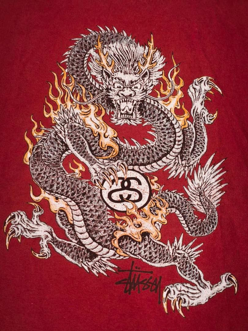 野*宿様 希少OLD STUSSY DRAGON 90s アメリカ製