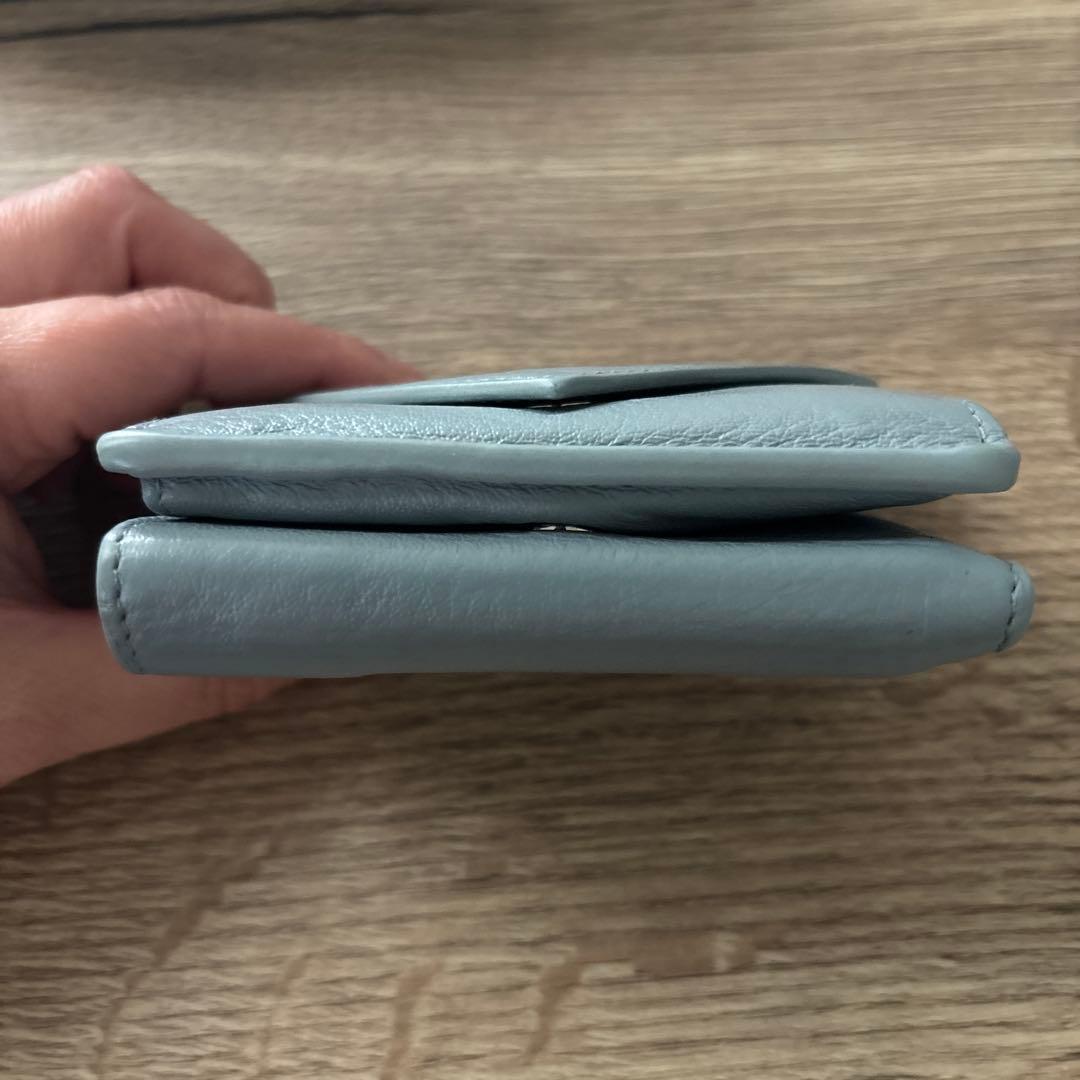 BALENCIAGA 水色ペーパー　三つ折り財布