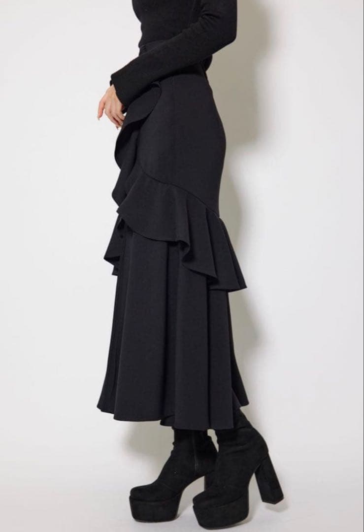 本日限定‼️rienda ダブルフリルスリットスコートショートパンツ ブラック