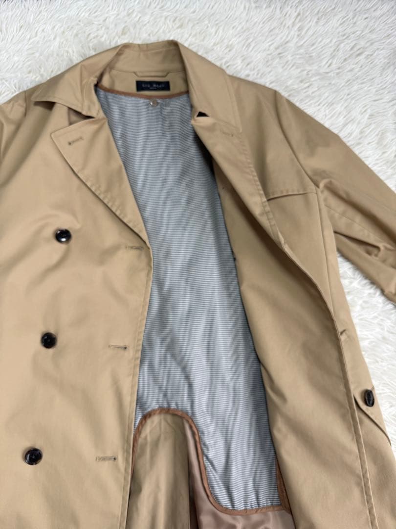 美品　レミュー　ダブル　トレンチ　撥水　ストレッチ　リバーシブルライナー