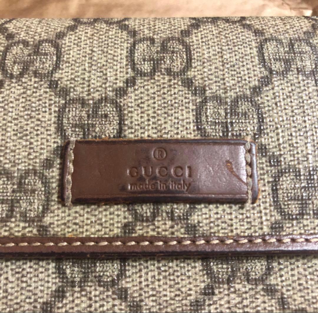大人気　GUCCI GGキャンバス 二つ折り財布　ブラウン　箱付き　送料込み