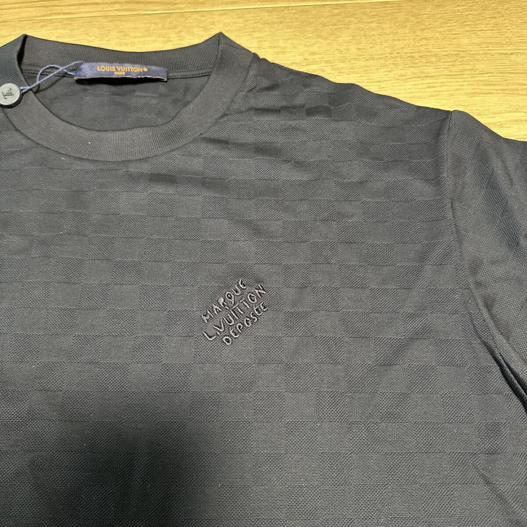ルイヴィトン 現行品 ダミエ総柄 コットンピケ Tシャツ size M メンズ