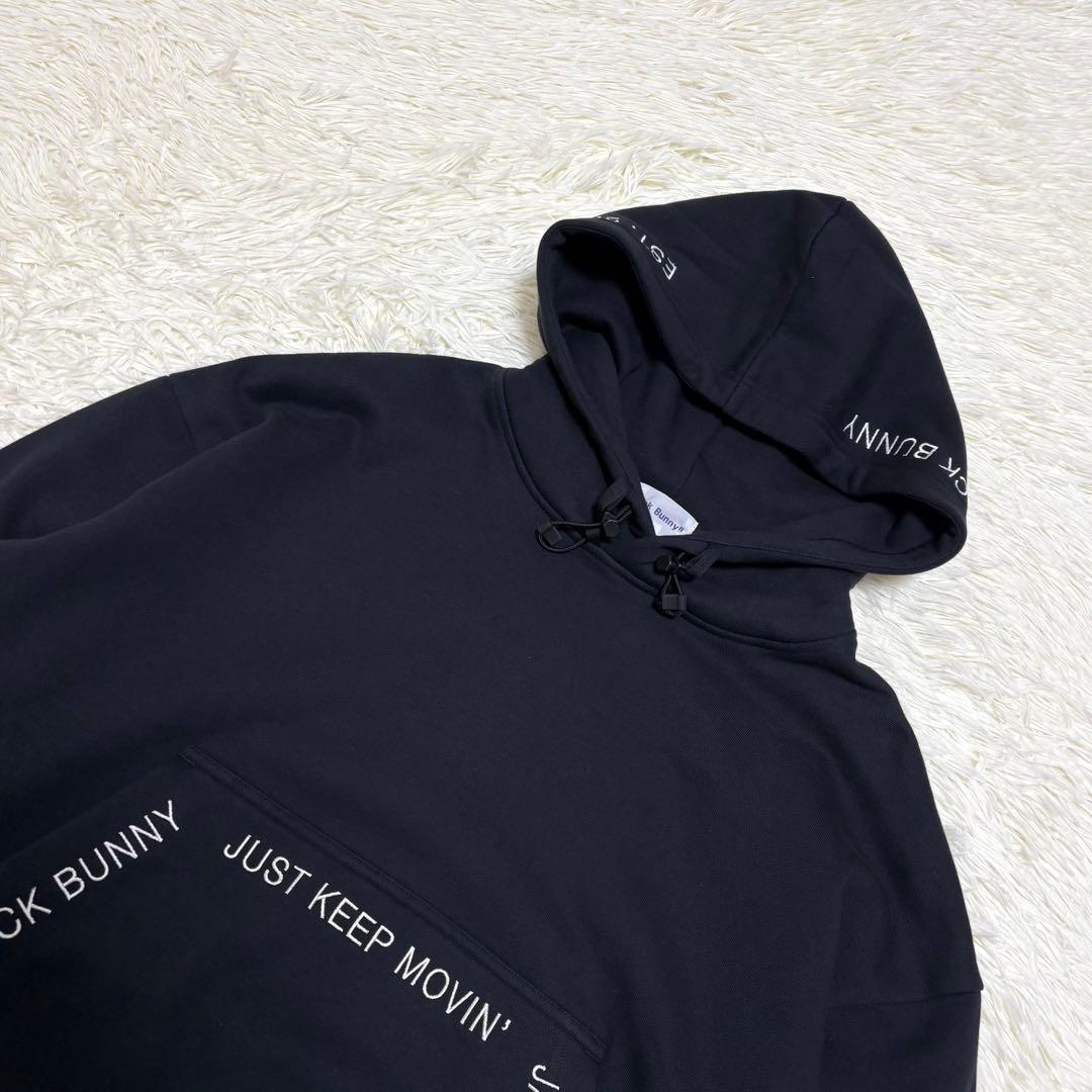 極美品 【4】ジャックバニー jack bunnyパーカー　黒 ロゴ　完売品