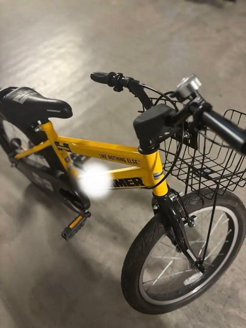 【引き渡し限定】HUMMER 子供用自転車 18インチ　イエロー 取説付
