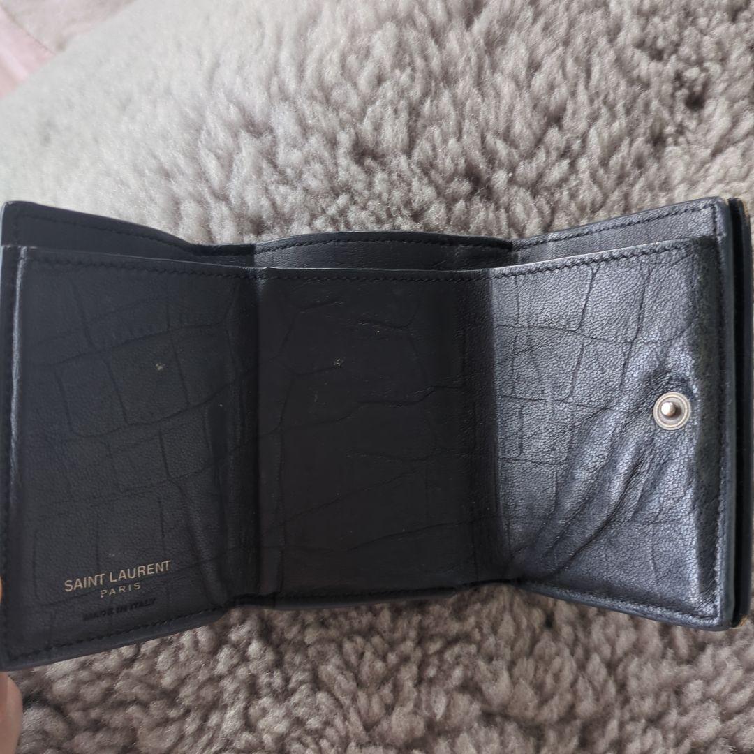 SAINT LAURENT ブラック 三つ折り財布　ミニ