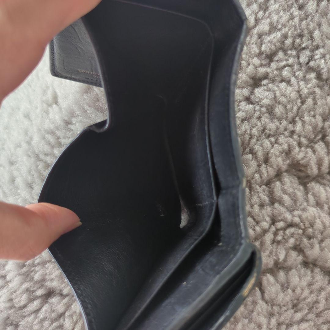 SAINT LAURENT ブラック 三つ折り財布　ミニ