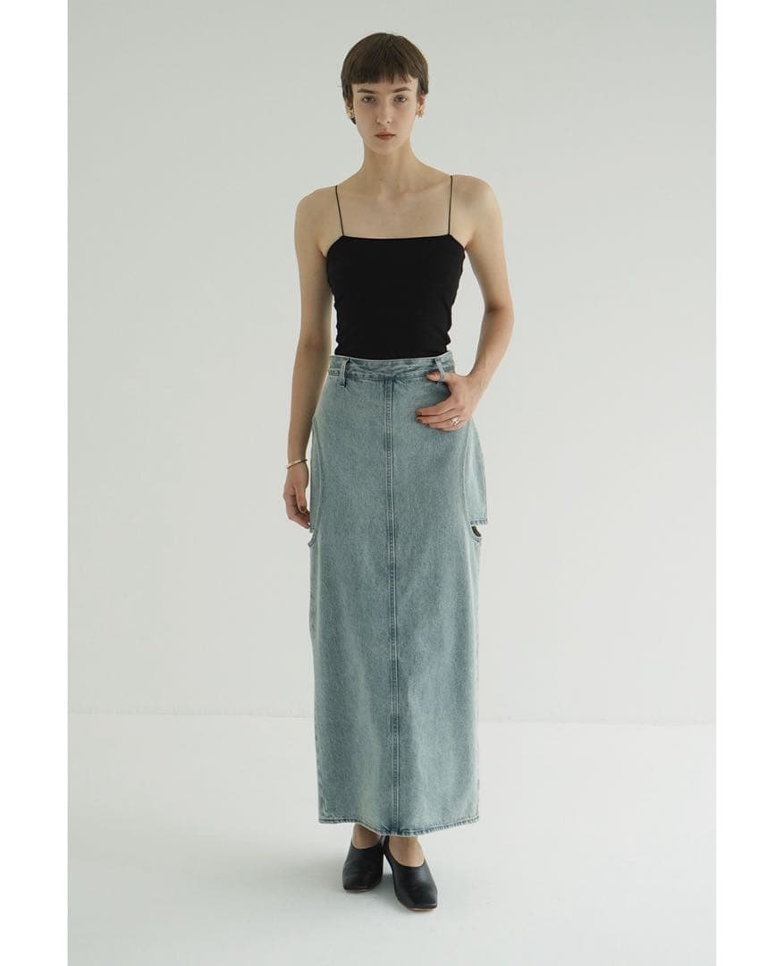 新品 CLANE CIRCLE CUT LAYERED DENIM SKIRT