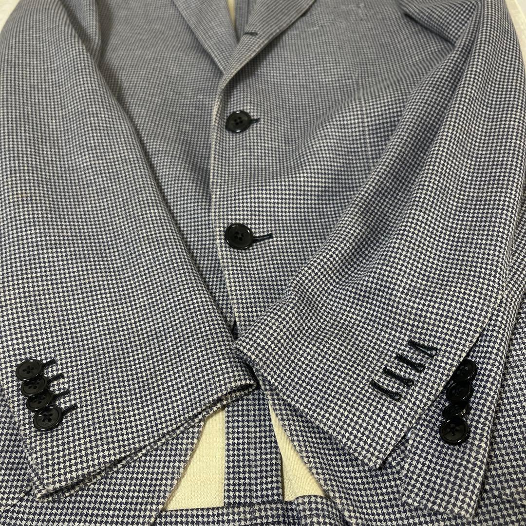 【定価約11万 千鳥格子】LARDINI ストレッチ テーラード ジャケット