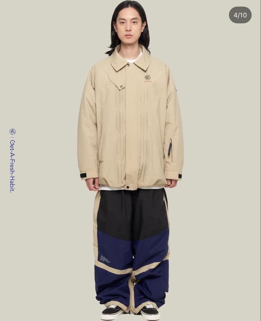 GAFH スノボ　2way ウェア　ジャケット　ベージュ　美品　スキー　uss2