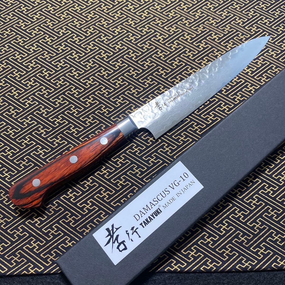 堺 孝行 33層 槌目 ダマスカス VG10 ペティナイフ 150mm