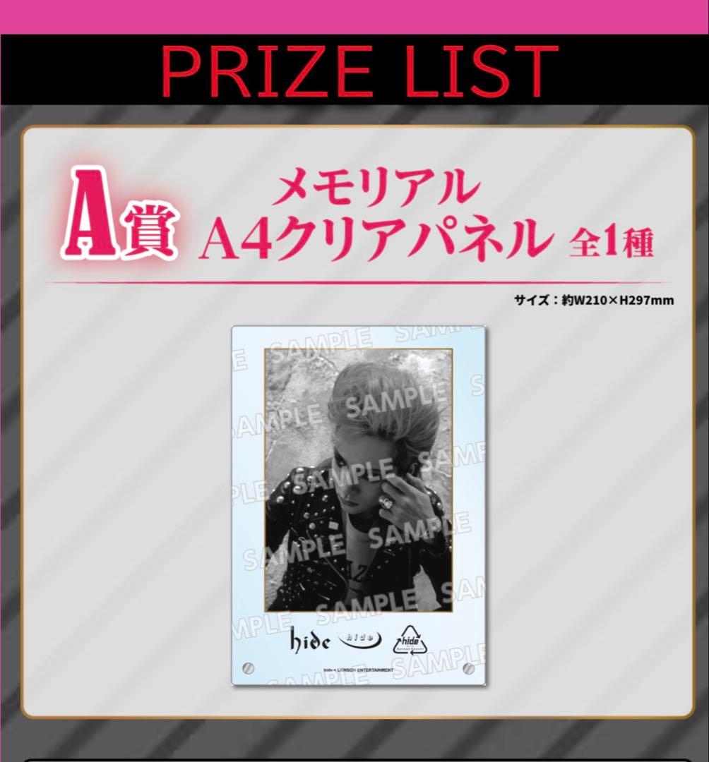 hide くじ 2026 メモリアル A4 クリアパネル A賞