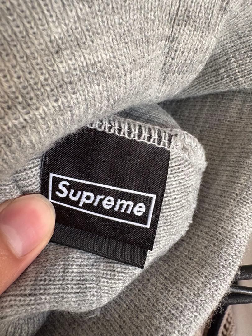 Supreme ニット帽 グレー カモboxロゴ