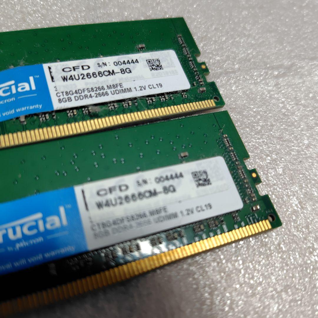 Crucial DDR4-2666 16GB（8GB✕2個）