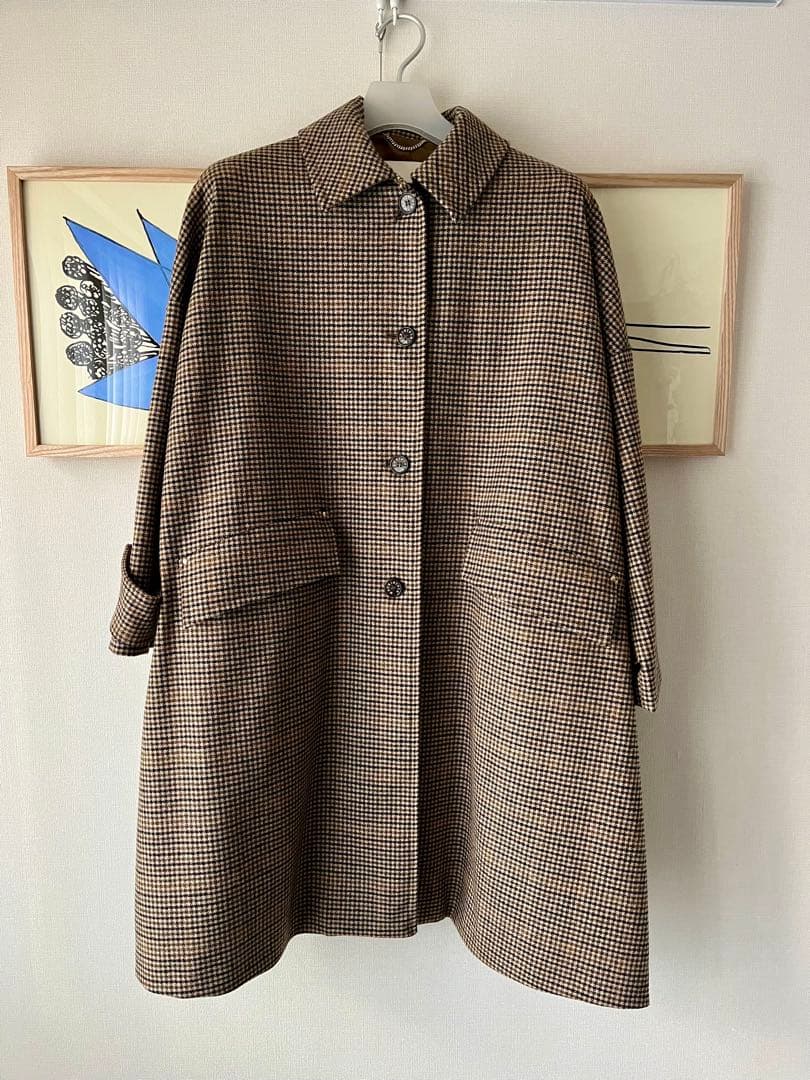 美品MACKINTOSH チェック柄 ロングコート サイズ8