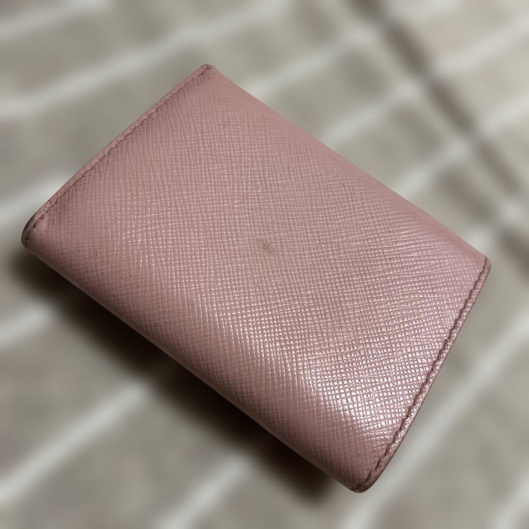 PRADA♡ピンクロゴ♡レア♡三つ折りミニ財布♡美品♡