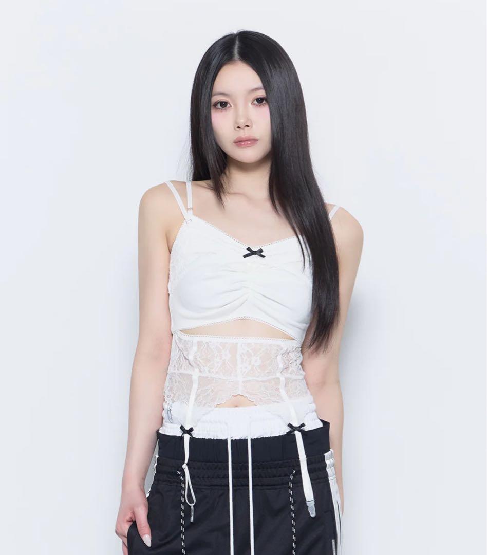 トップス theredthread layered garter cami lace