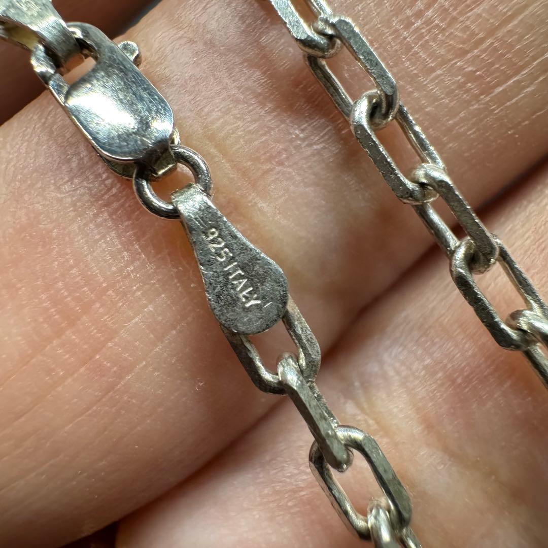 【太め 50㎝ イタリア製】太角チェーン ネックレス silver925