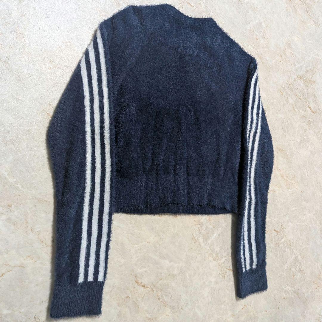超希少⭐極美品 adidas フラッフィーニットカーディガン M 紺白 りなてぃ