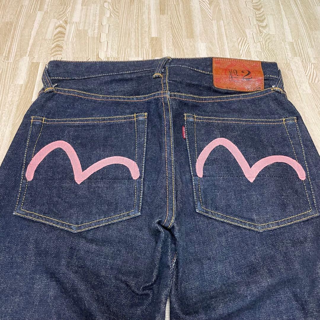 evisu エビス No.2 2000 ピンク カモメ デニム パンツ 大黒