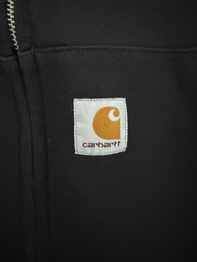 Carhartt ブラック フルジップフーディー　ジップパーカー　短丈