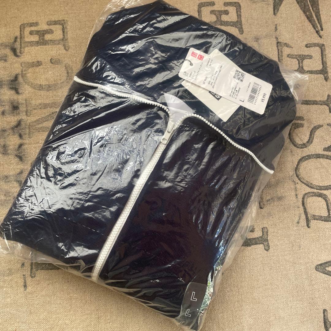新品 ユニクロ UNIQLO C ミラノリブフルジップカーディガン ネイビー L