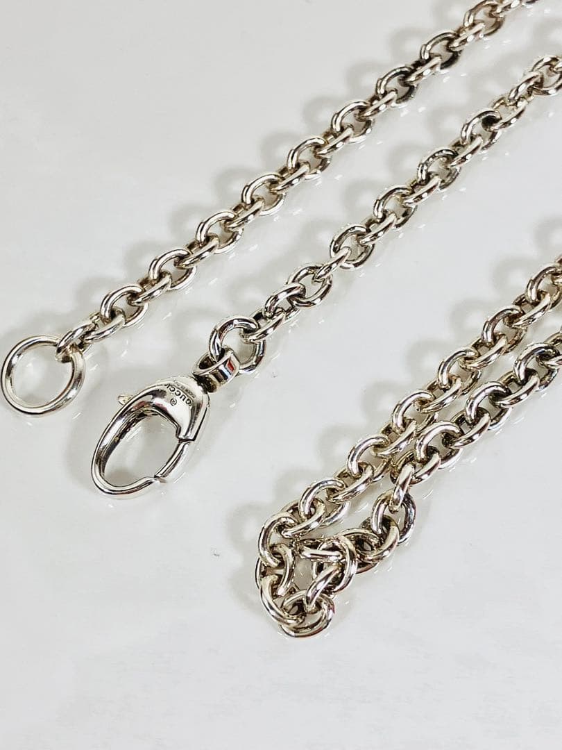 【超美品】GUCCI オーバルチェーン ネックレス 男女兼用　SV925