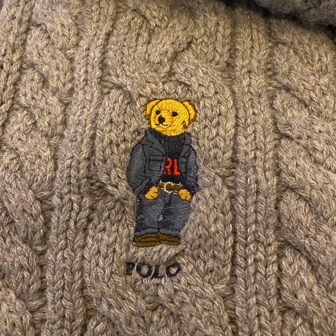 美品　POLO RALPH LAUREN ケーブル　ニット　マフラー　グレー