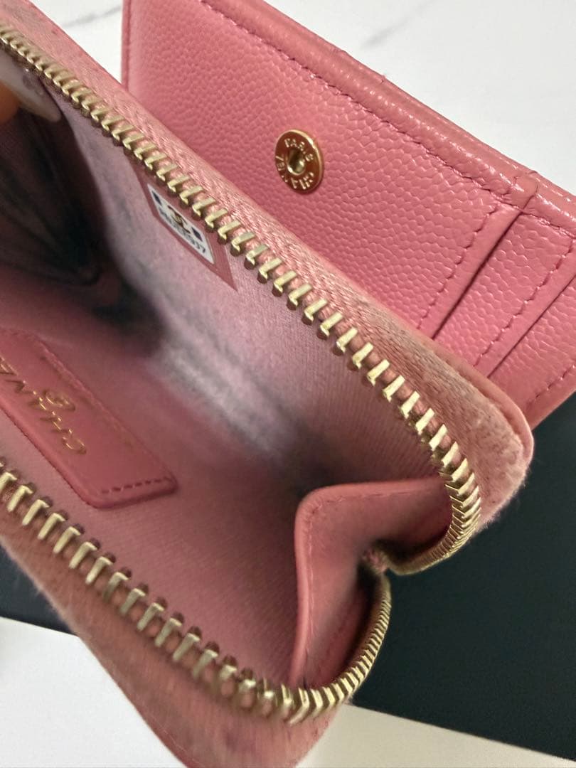 CHANEL ピンク レザー 二つ折り財布✴︎5日までのセール
