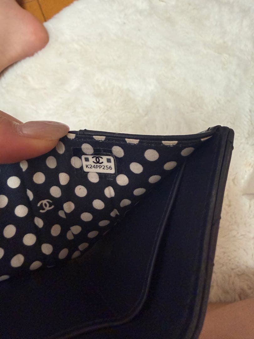 CHANEL ネイビー 三つ折り財布