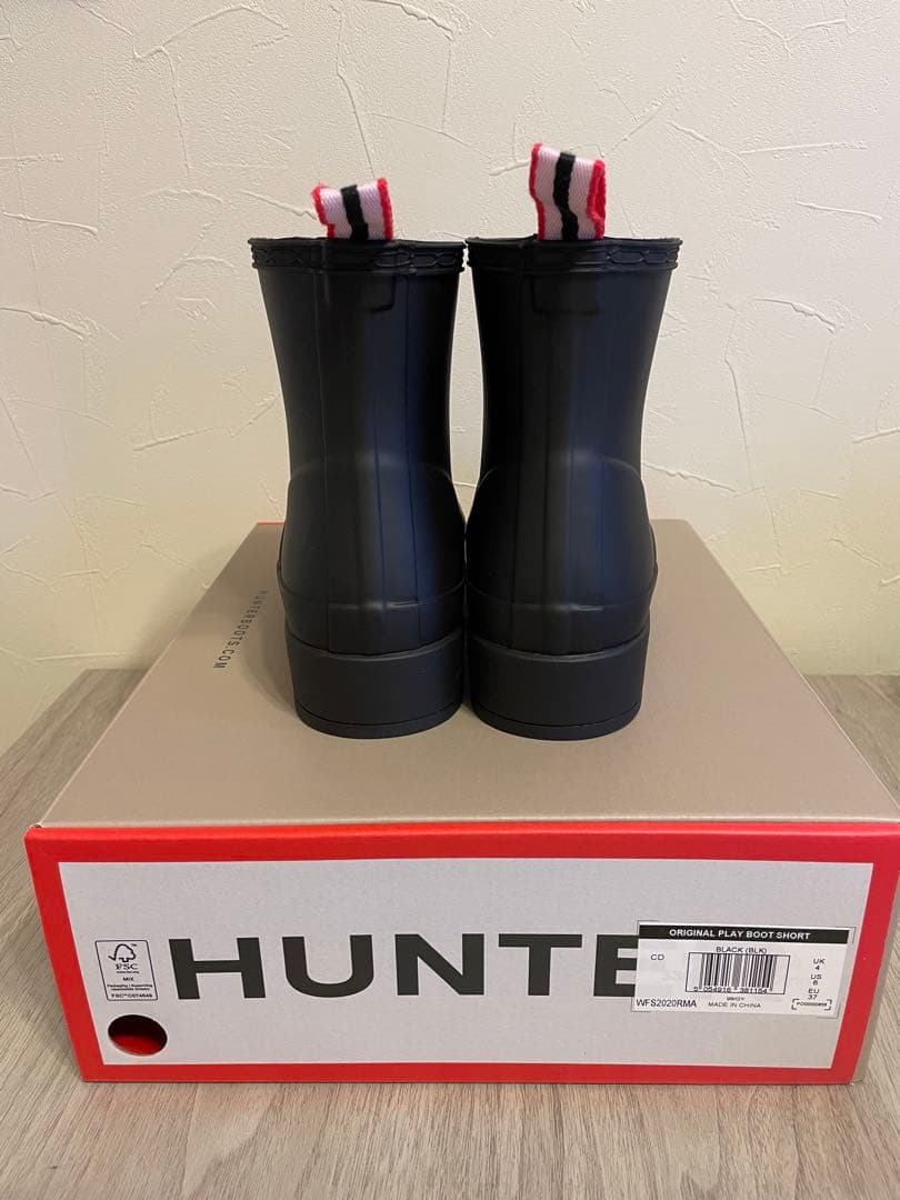 ◎HUNTER ショートレインブーツ◎ブラック 23cm UK4 箱付き