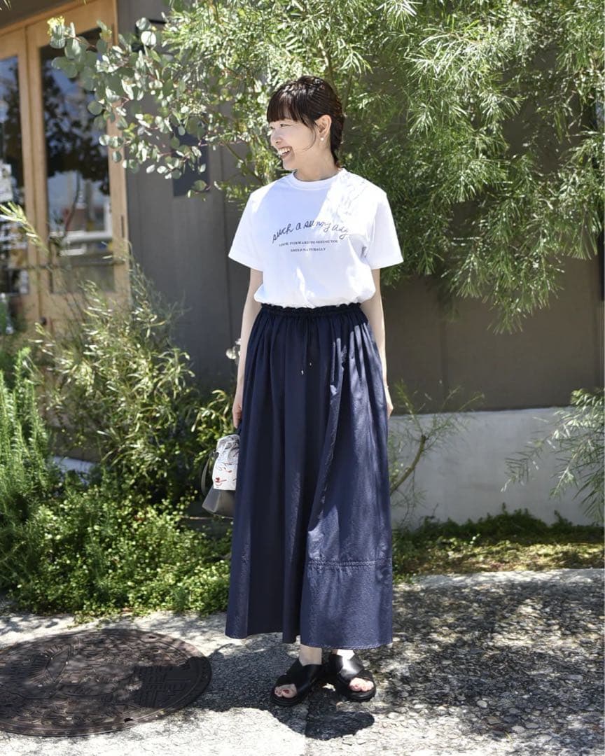OUR  / アワーホーム♡軽やか素材のギャザーロングスカート