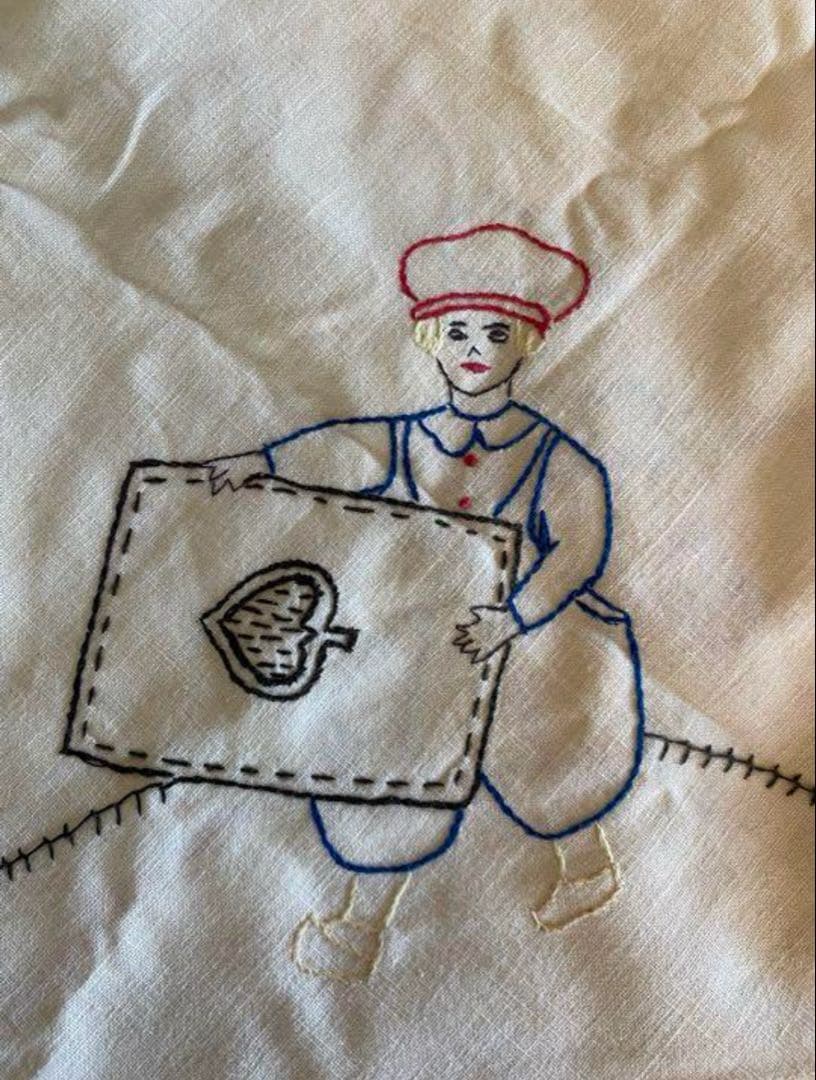 刺繍テーブルクロス トランプ レトロ