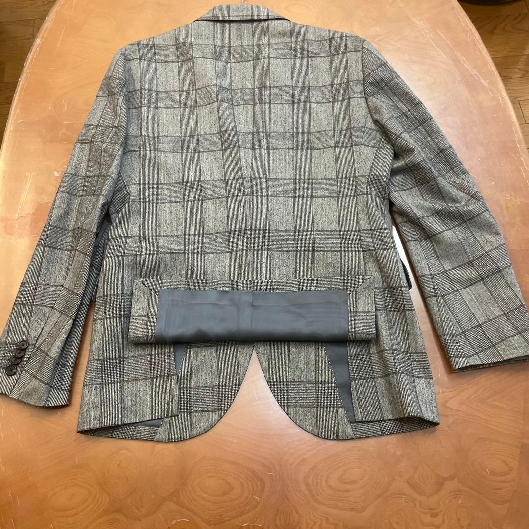 カノニコのグレー系チェック スーツ ジャケットとパンツセットM