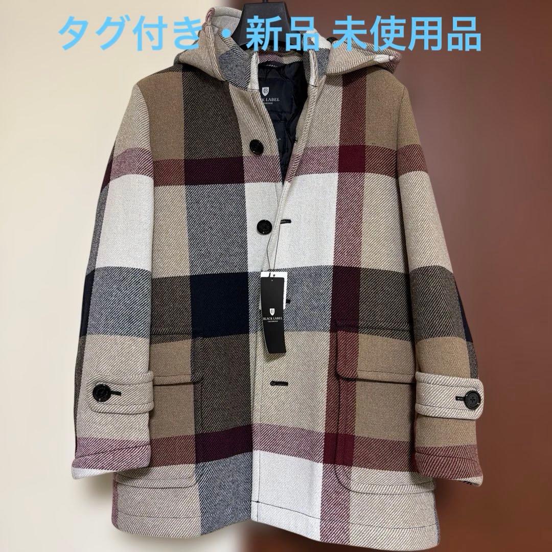 MORGANTI クレストブリッジチェックフーデッドコート blue label