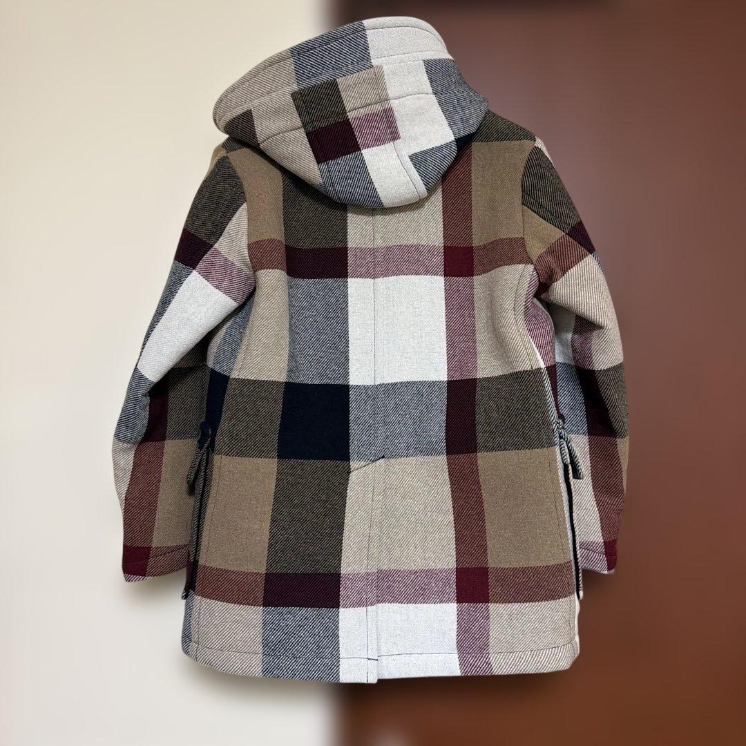 MORGANTI クレストブリッジチェックフーデッドコート blue label