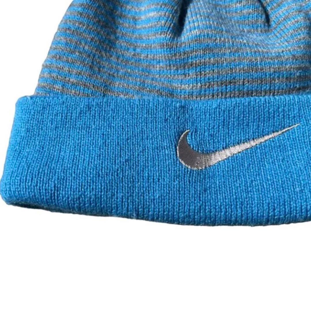 【00s】NIKE ビーニー　ニット帽　刺繍ロゴ　vintage Y2K