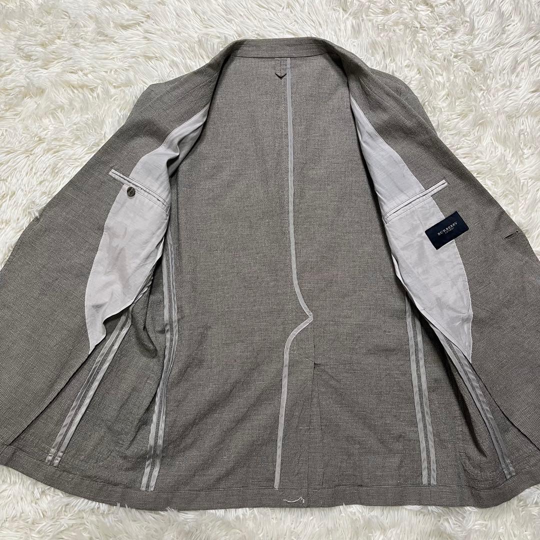 BURBERRY LONDON テーラードジャケット 綿麻 背抜き 春夏 L