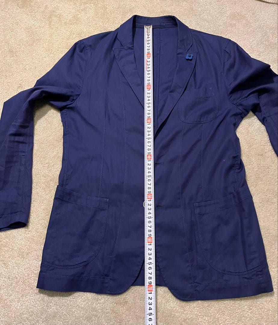 LARDINI 薄地ジャケット 明るめネイビー
