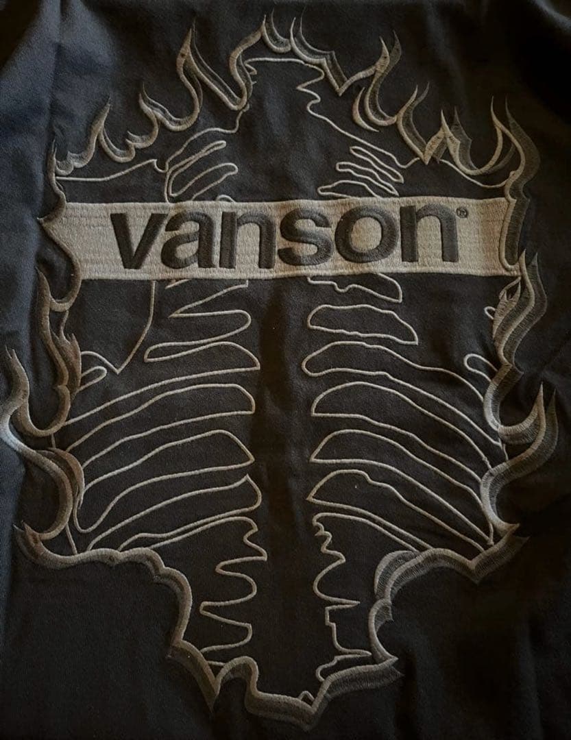 新品vanson バンソン✖️ヒューマンボーン＆ファイヤーデザインTシャツ　XL
