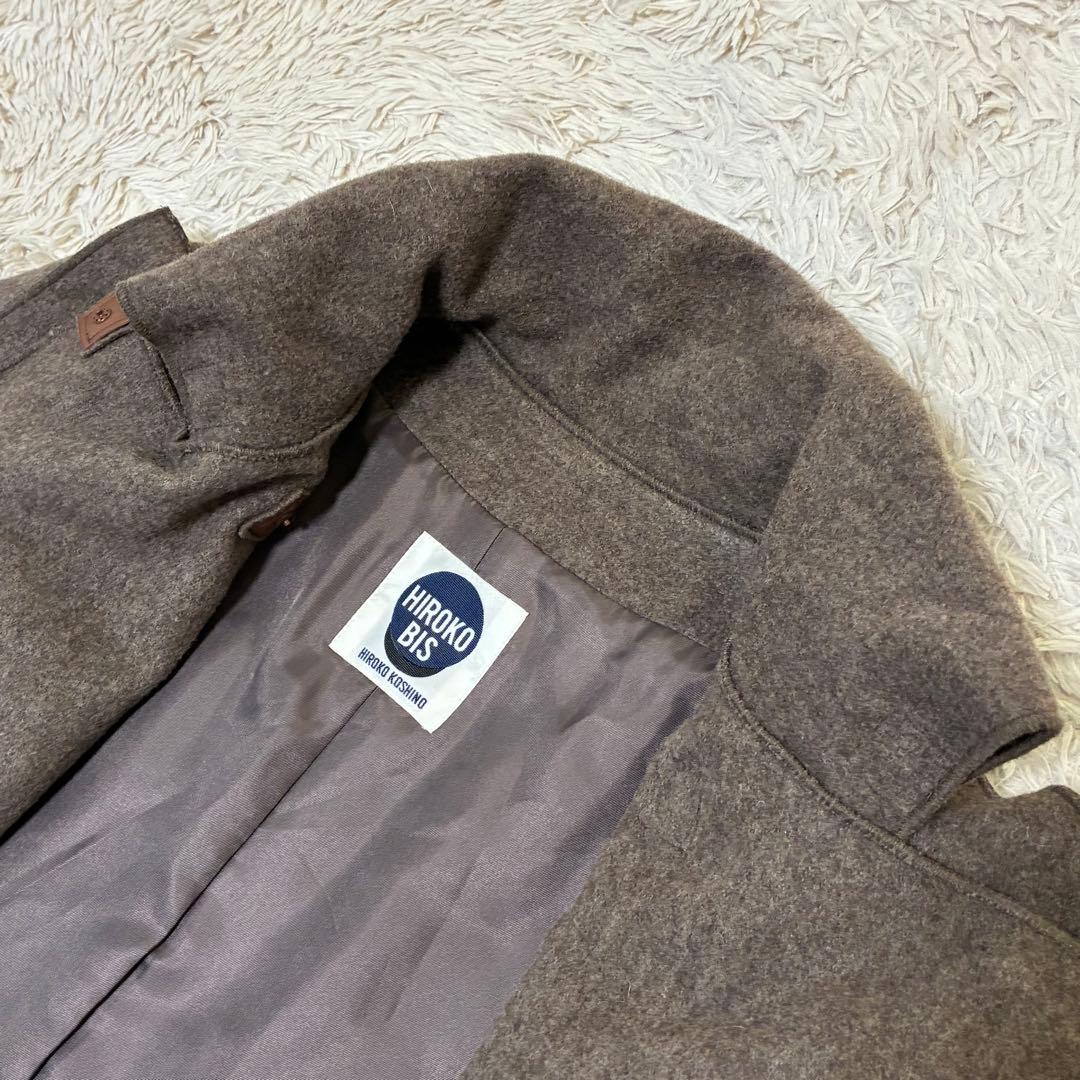 HIROKO KOSHINO 美品 変形ロングコート ウール デザインコート