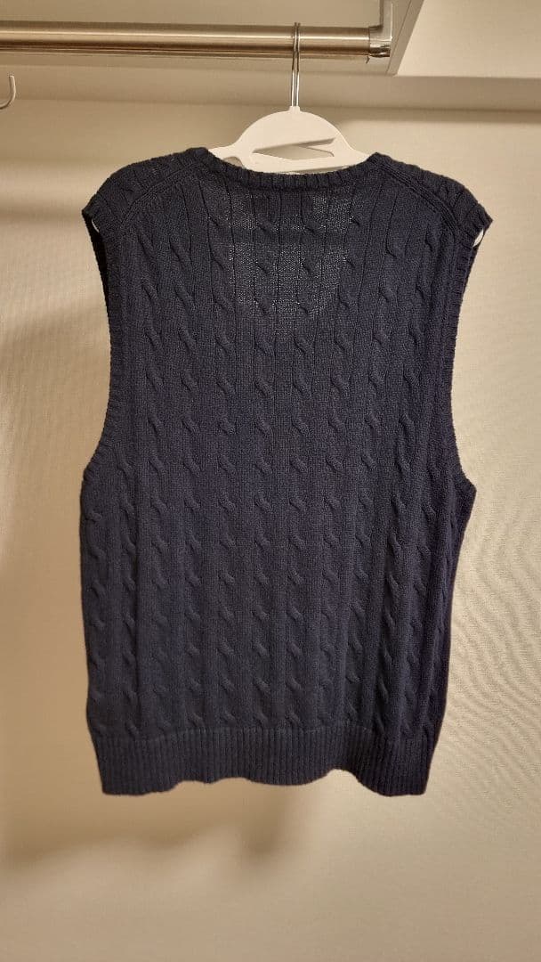 Polo Ralph Lauren ケーブルニットベスト XL ダークネイビー