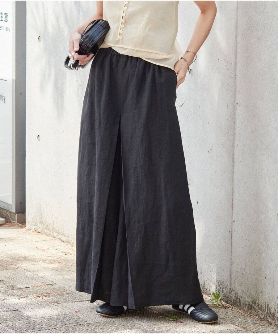 JOURNAL STANDARDリネンタックキュロットブラック