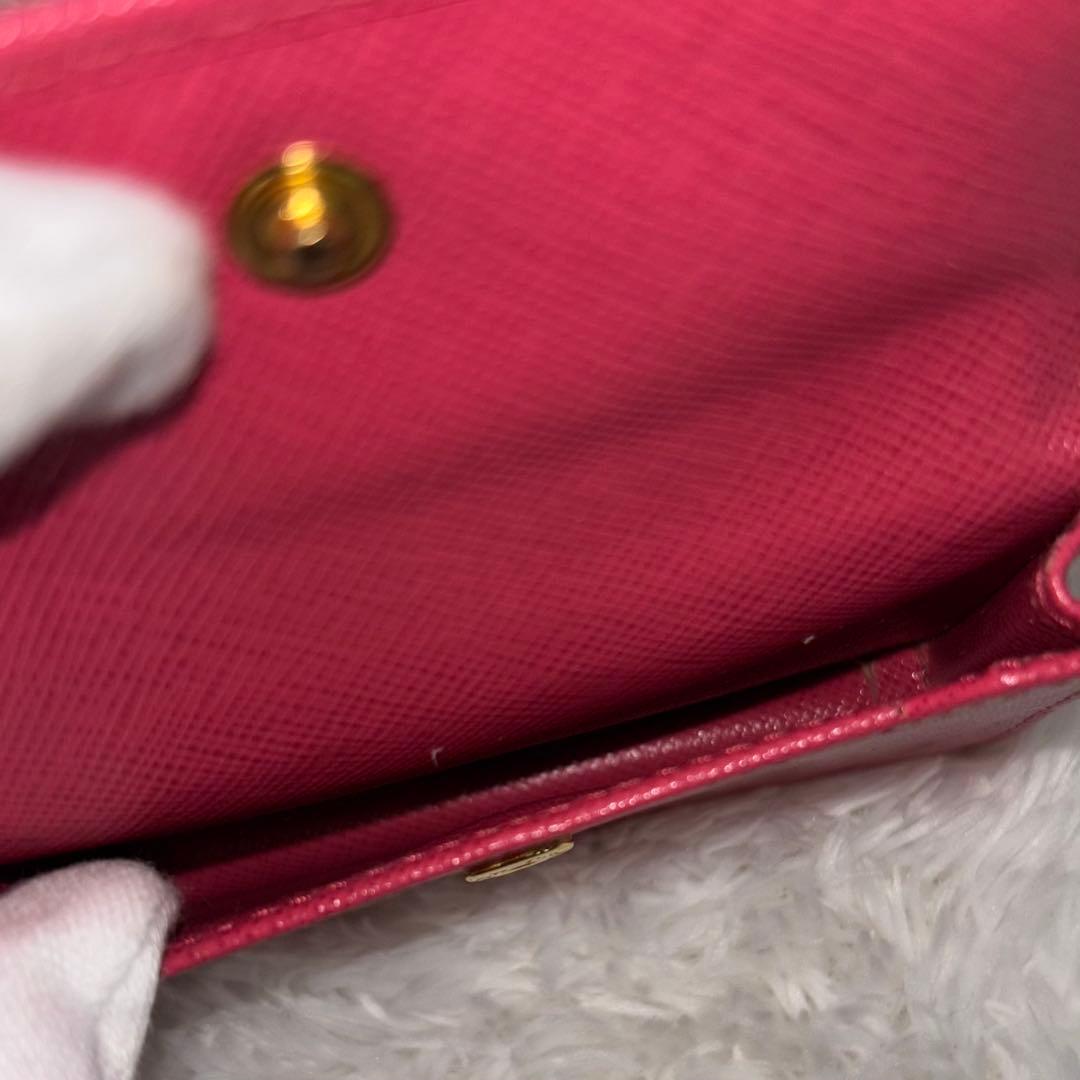 極美品　PRADA プラダ1M0881 サフィアーノレザー　名刺入れ　ピンク