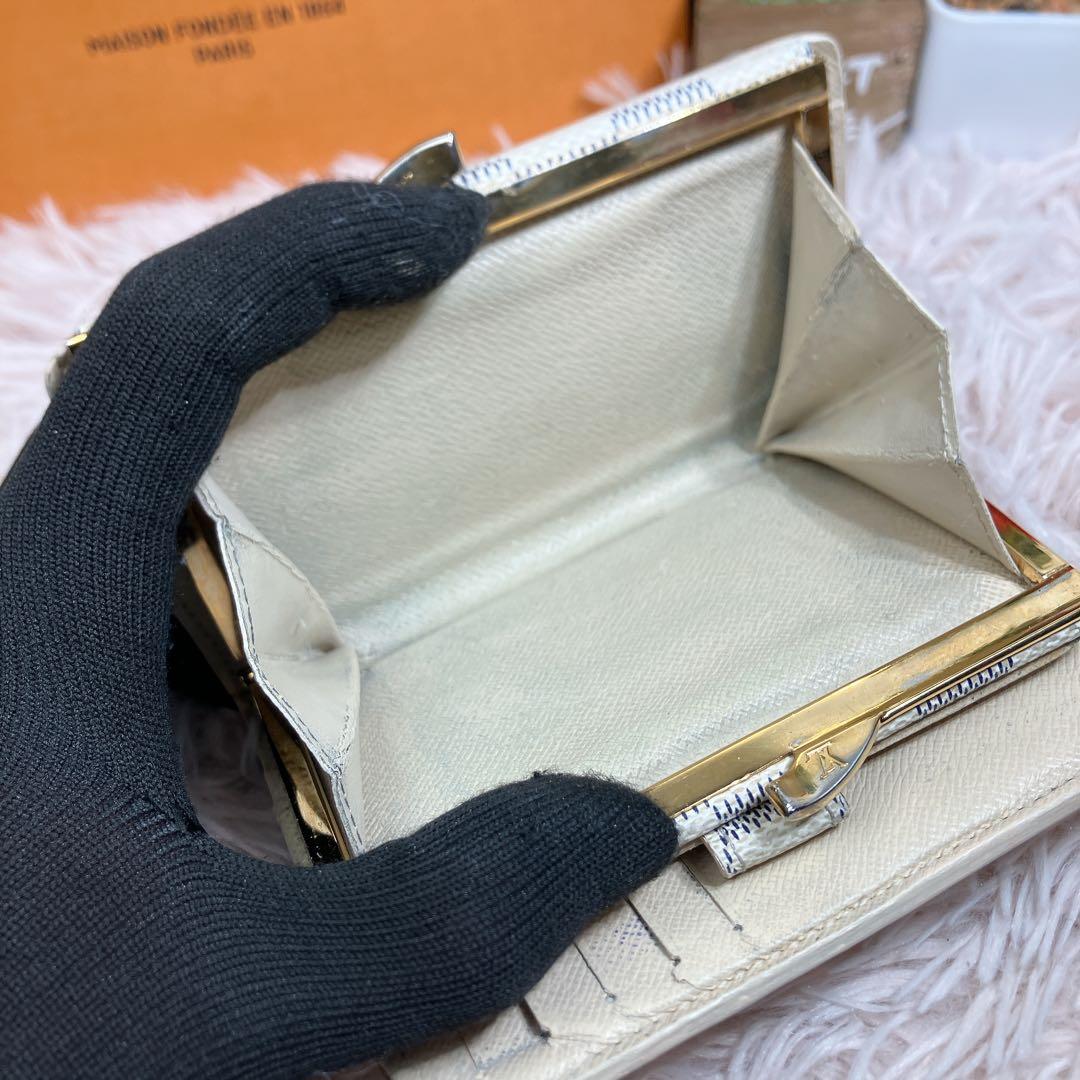 美品 ルイヴィトン ダミエ アズール ポルトフォイユ ヴィエノワ 新型 折り財布