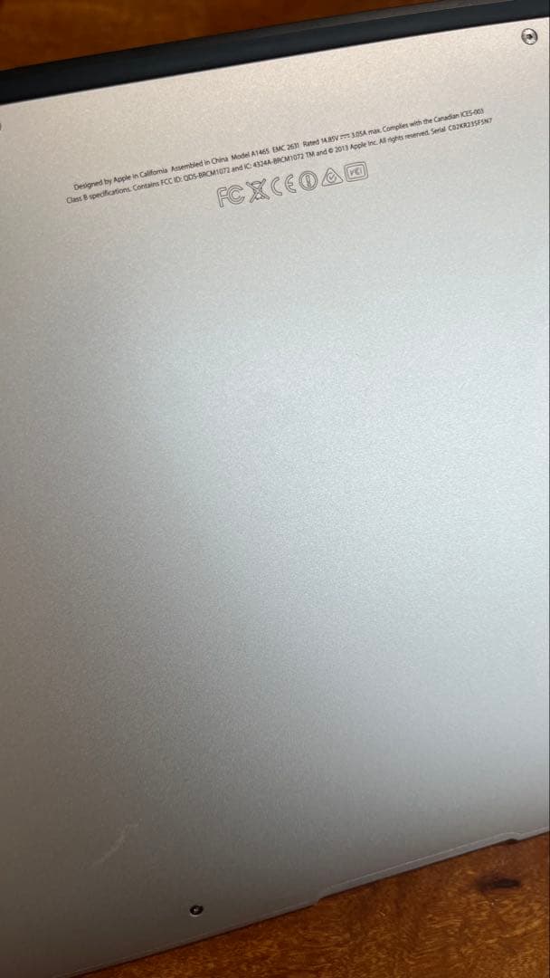 MacBook Air 11インチ Mid2013動作品 【バッテリー交換推奨】