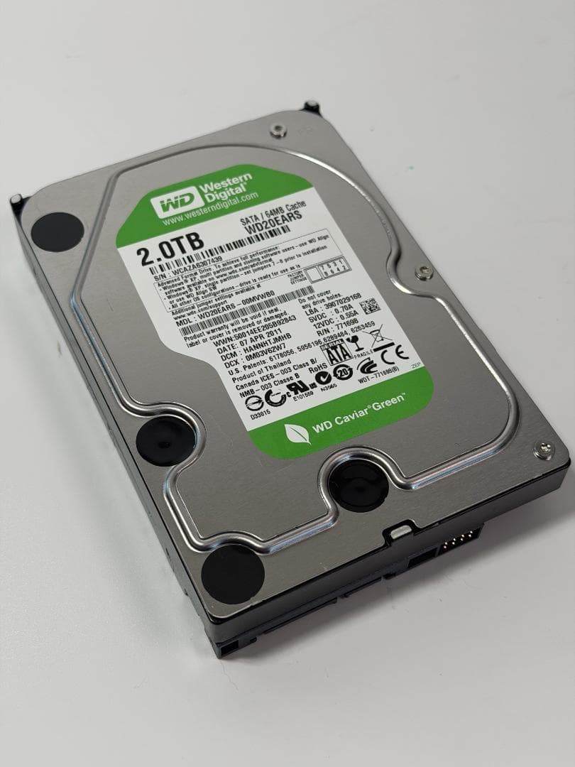 WD WD20EARS 2TB　5本セット