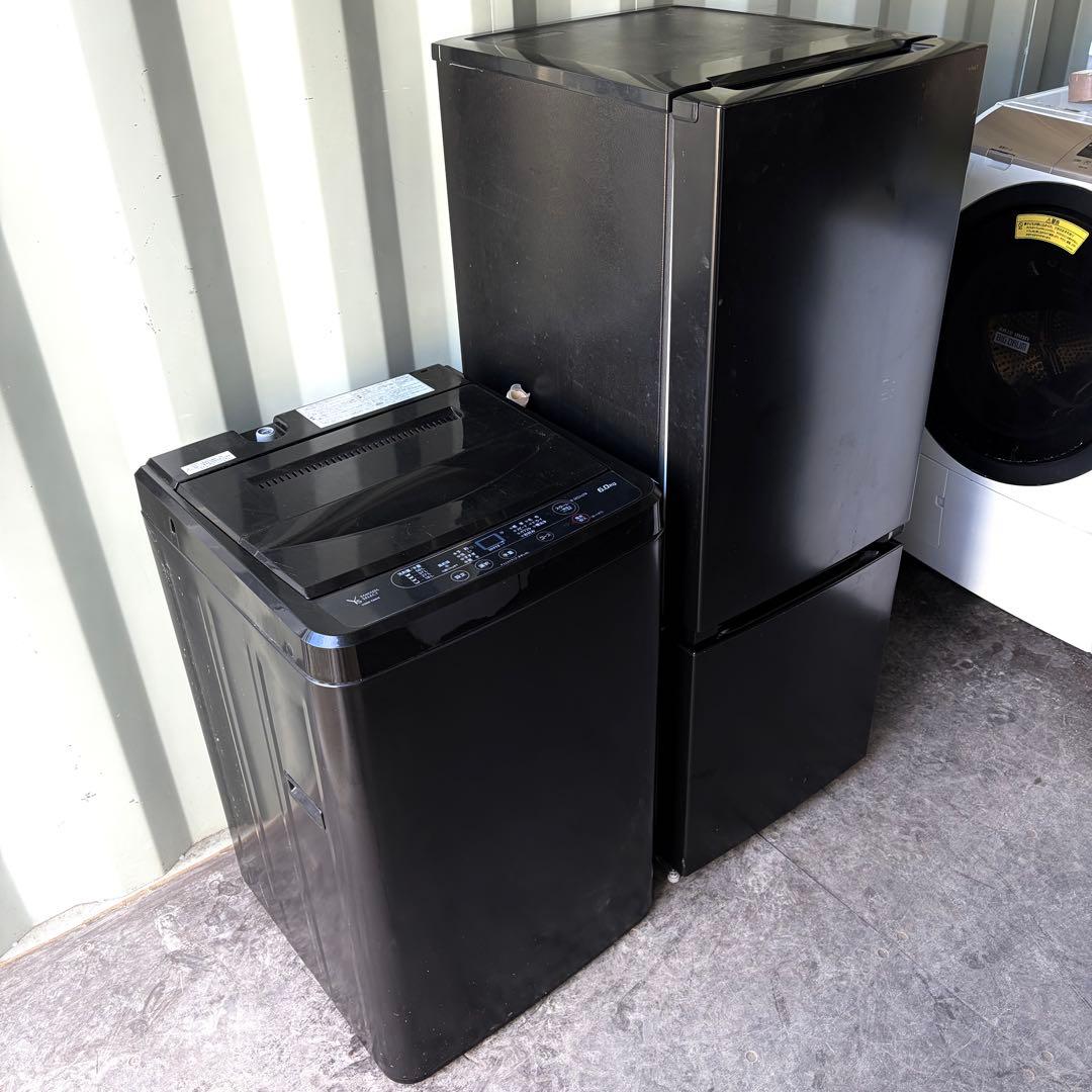 運搬取付無料！シックなブラック純正メーカー家電2点セット！完動美品！新生活に！