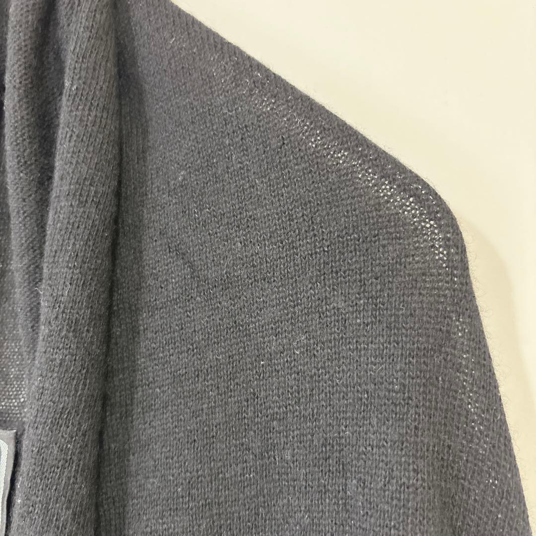 リゼッタ　カシミヤ100%　カーディガン　ニット ボタンレス　ブラック　黒