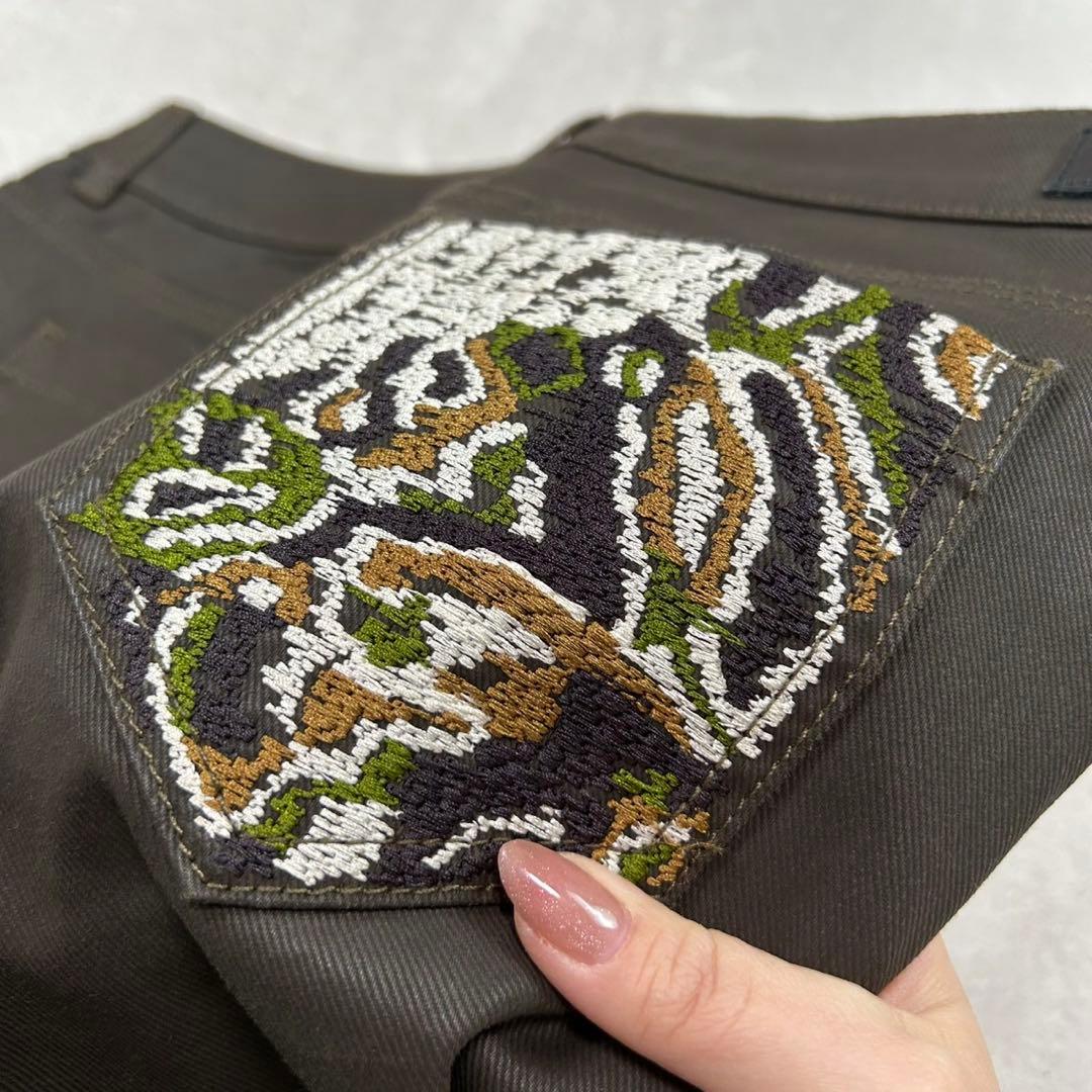 K368 アレキサンダーマックイーン 27 S ロゴ刺繍 デニム レディース